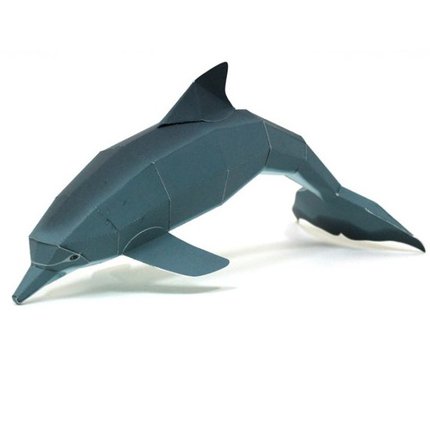 儿童手工折纸diy拼装立体3d纸质模型制作玩具海洋生物仿真海豚