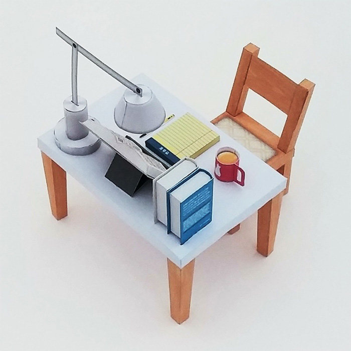 儿童手工折纸DIY拼装立体3D纸模型制作仿真家具课桌办公桌书桌,玩具/童车/益智/积木/模型,手工折纸/剪纸书,淘宝优惠券,粉丝福利购,淘宝优惠卷