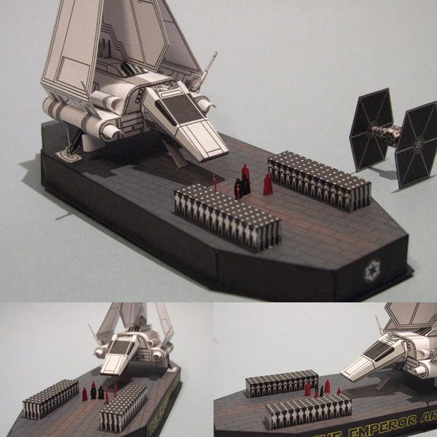 儿童手工折纸diy拼装立体3d纸质模型星球大战克隆人太空飞船场景