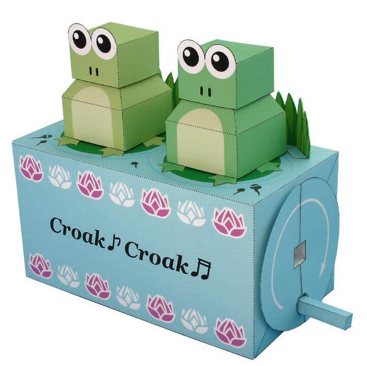儿童手工折纸diy拼装立体3d纸质模型会动的青蛙卡通动态动物制作