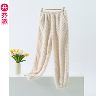 2025年新款 珊瑚绒睡裤 女秋冬加绒加厚保暖外穿家居裤