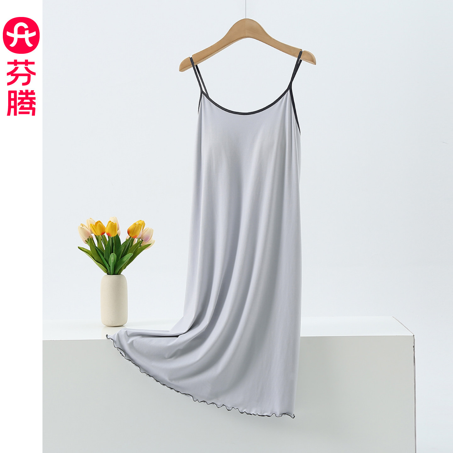 芬腾莫代尔吊带睡裙夏季薄款图片