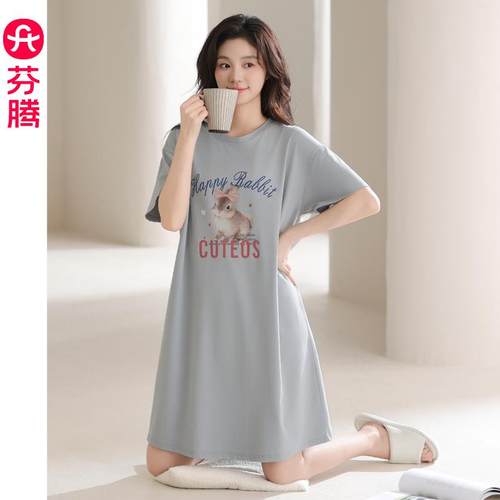 芬腾睡裙女纯棉夏季可爱连衣裙子