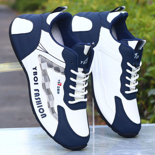 高档男鞋子秋冬新款潮流老爹鞋皮面防水厚底增高鞋轻便休闲运动鞋