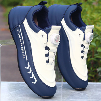 秋冬潮流纽扣高档休闲鞋子男款皮面超轻老爹鞋防水防臭运动旅游鞋