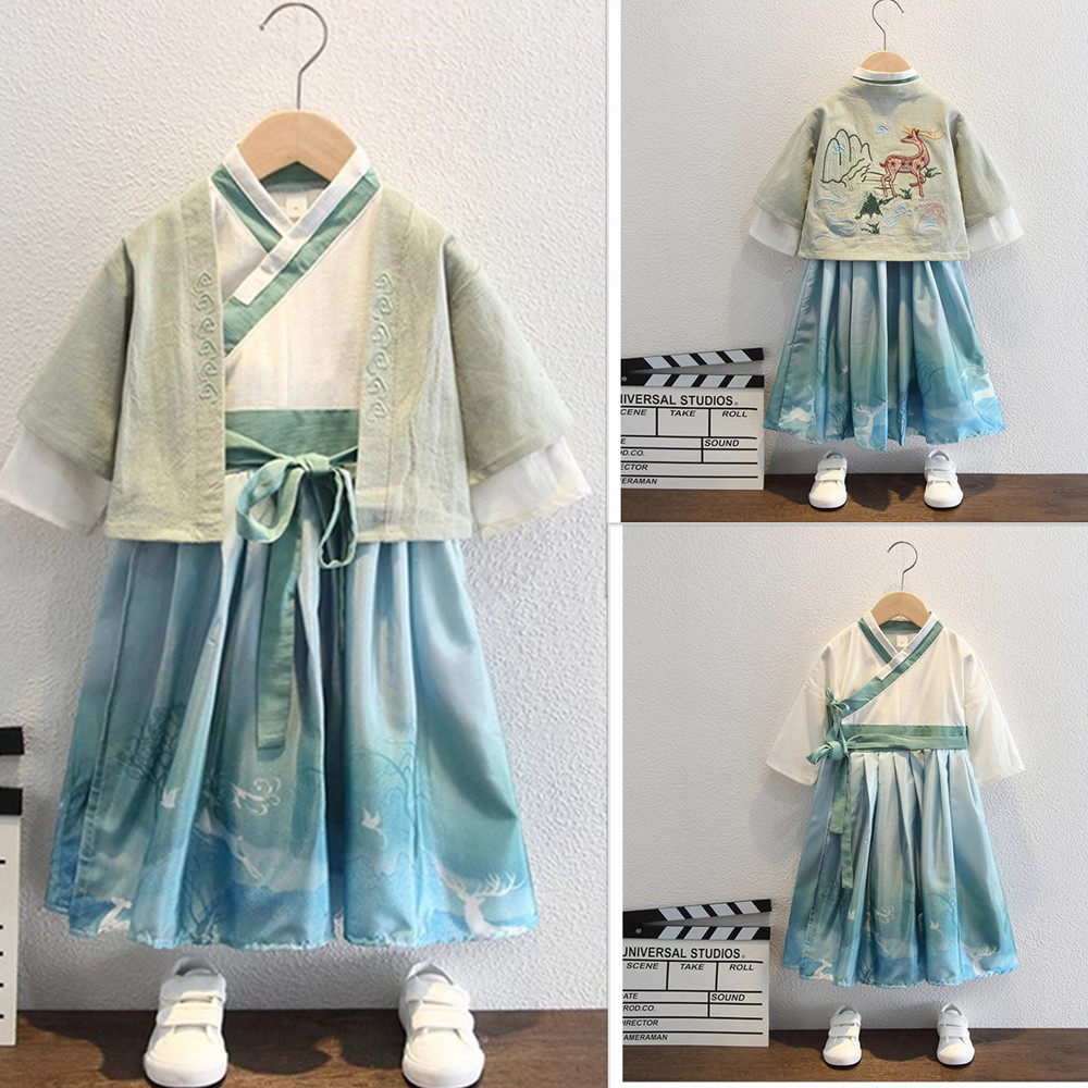 国风刺绣男女儿童汉服套装唐装