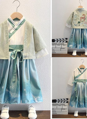 国风刺绣男女儿童汉服套装唐装
