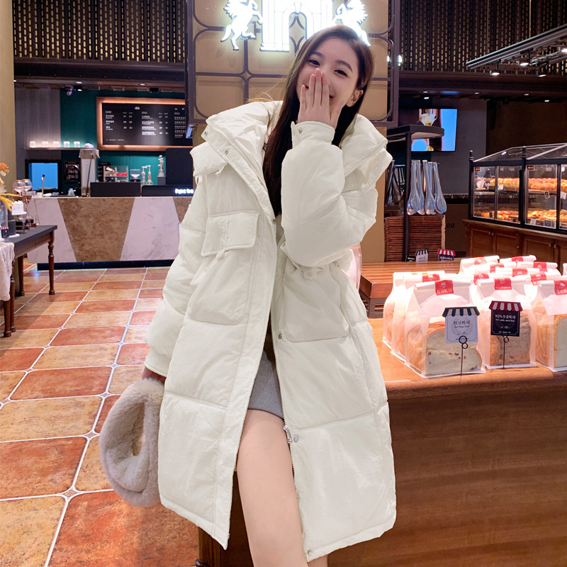 新款大码2025女冬装外套棉袄大口袋中长款保暖加厚连帽过膝