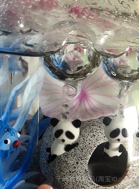 玻璃装饰卡通鱼缸手工烧制趴趴熊
