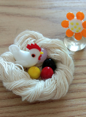 生肖鸡动物微景观蘑菇玻璃工艺品