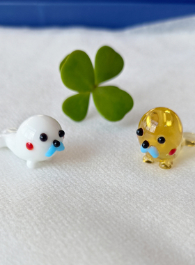 创意手工细作玻璃小海豹摆件 海洋螃蟹章鱼动物DIY微景观装饰造景