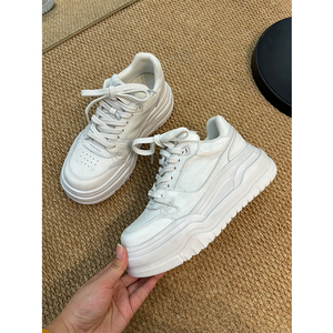 【欧货】真皮小白鞋女2026春新款厚底增高做旧脏脏时尚运动休闲鞋