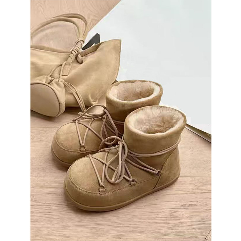 【欧货】真皮雪地靴女2025冬季新款加绒保暖面包棉鞋厚底增高短靴,女鞋,时尚雪地靴,淘宝优惠券,粉丝福利购,淘宝优惠卷