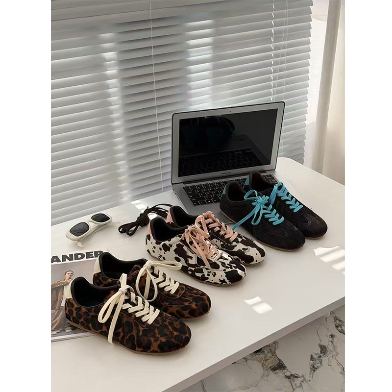 【欧货】真皮豹纹马毛德训鞋女2026春新款拼色圆头平底运动休闲鞋,女鞋,德训鞋,淘宝优惠券,粉丝福利购,淘宝优惠卷