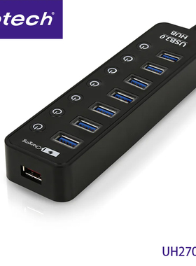Uptech UH270C USB 3.0 7-Port 7埠 7孔+1-Port 充電埠 HUB集線器