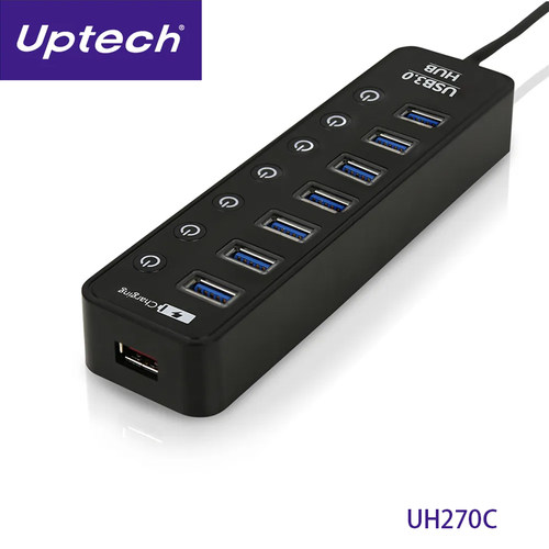 Uptech UH270C USB 3.0 7-Port 7埠 7孔+1-Port 充電埠 HUB集線器