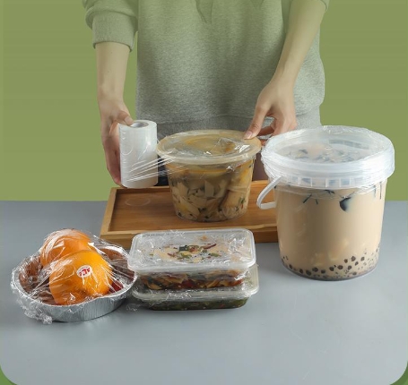外卖防漏打包餐盒封口神器小卷保鲜膜窄条食品级缠绕密封膜封边盒