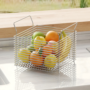 304不锈钢厨房水果蔬菜置物架放菜篮子收纳框零食架子客厅高颜值