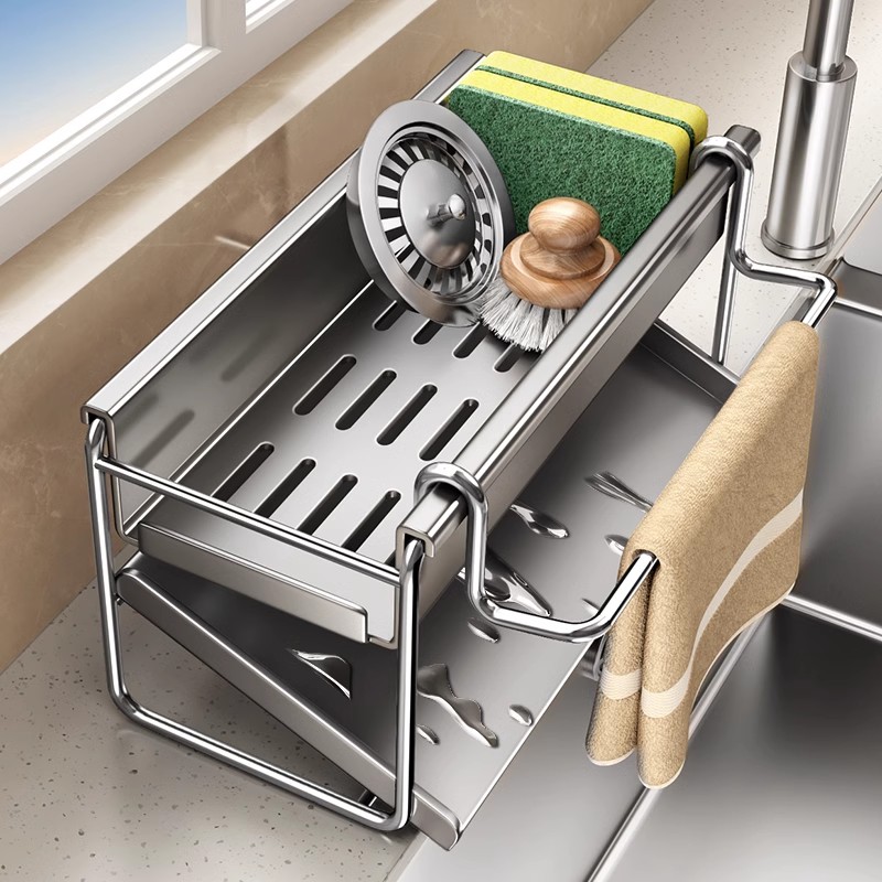 厨房置物架多功能抹布沥水架家用水槽海绵洗洁精洗碗台面收纳神器