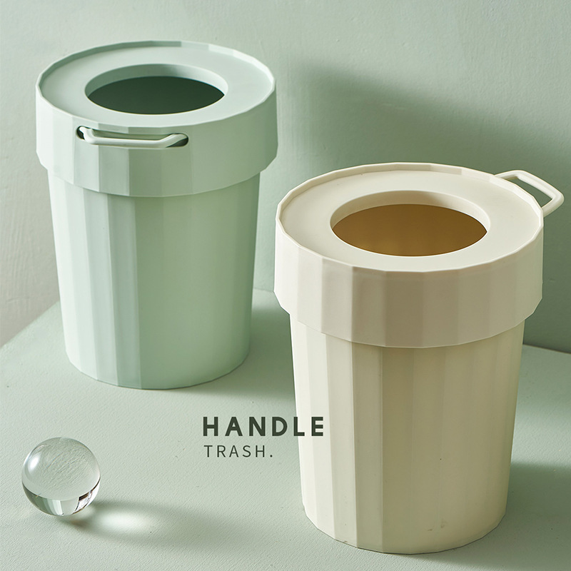北欧ins创意糖果色厨房塑料垃圾桶无盖可手提 家用简约风卧室纸篓