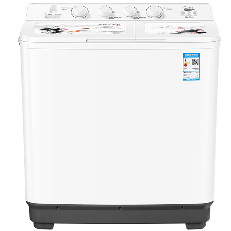 美的10公斤双桶双缸半自动波轮洗衣机家用大容量洗脱一体租房S877