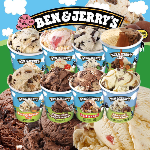 英国原装进口ben&jerry's本杰瑞冰淇淋巧克力布朗尼雪糕冰激凌桶
