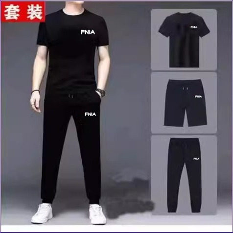官方店2025新款运动休闲套装男士中青年纯棉夏季冰丝短裤长裤