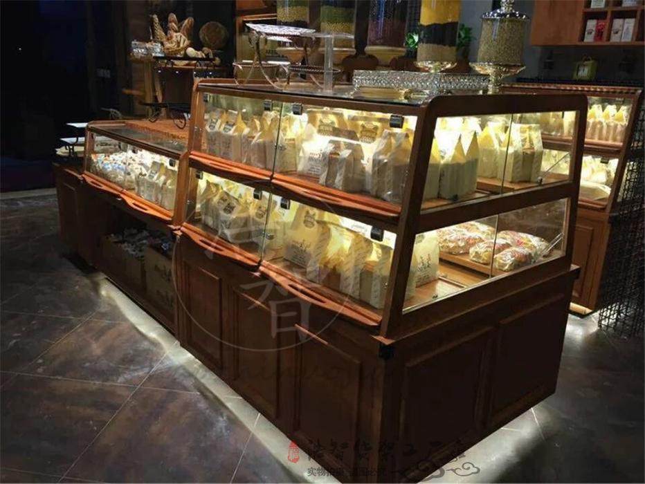 面包店实木展示柜面包柜展示架面包店中岛柜蛋糕柜台蛋糕模型展柜