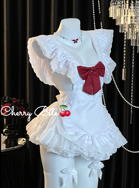 【邻家小女佣】性感纯欲女仆制服白色蝴蝶结荷叶边蓬蓬裙约会cos