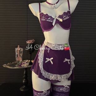 「鄰家小女傭」性感純欲蕾絲透視網(wǎng)紗綁帶女仆制服套裝 內(nèi)衣套裝