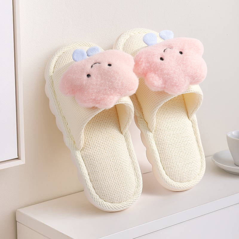 儿童拖鞋女童女孩2025新款防滑四季室内大童专用亚麻公主家居女款