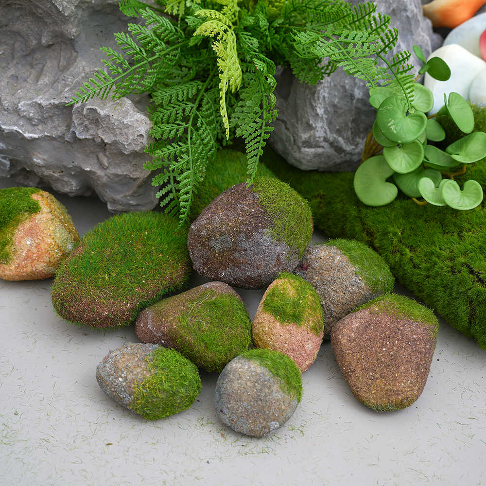 庭院假山石青苔植物造景装饰摆件