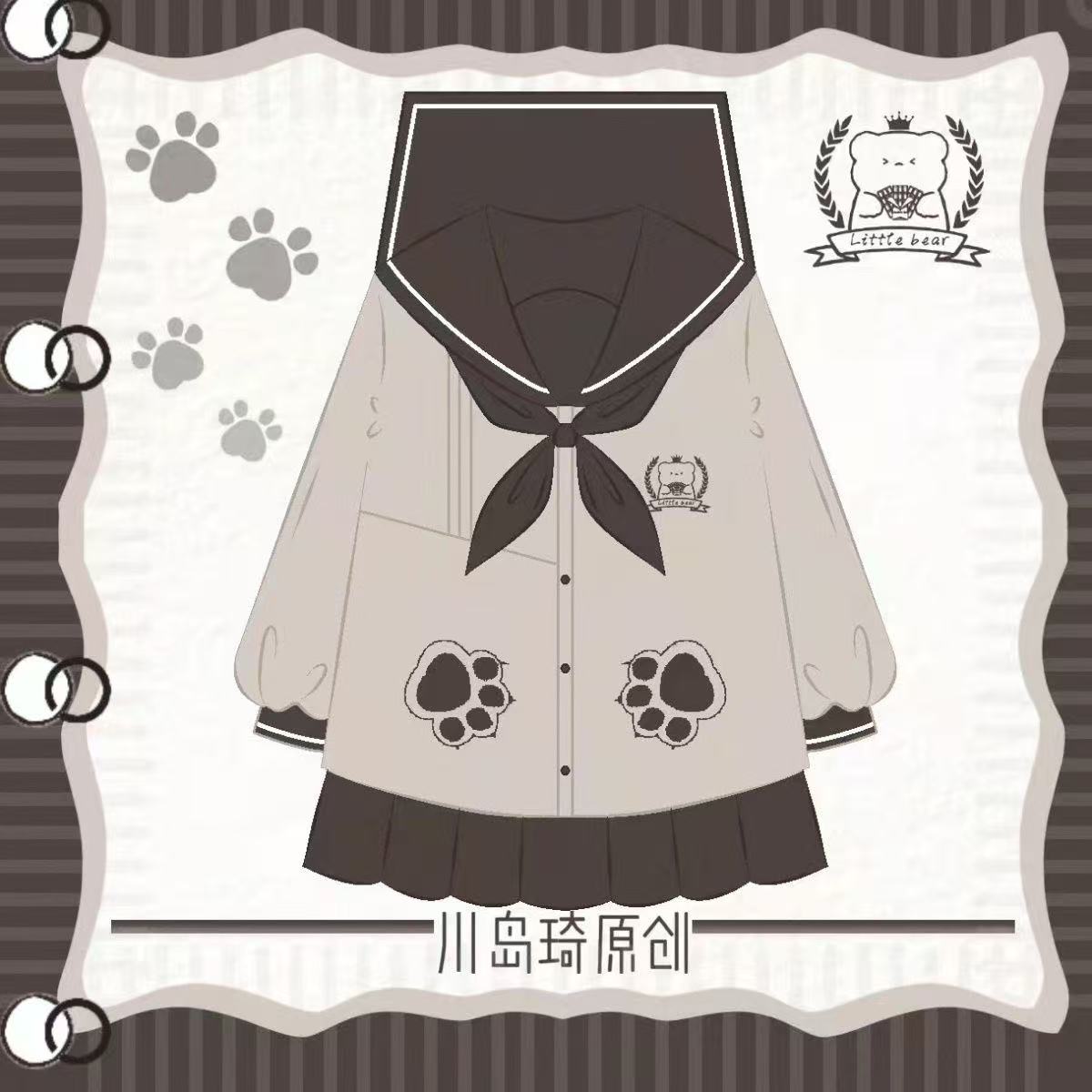 川岛琦原创熊丢丢可可萌新款幼稚园JK制服秋冬可爱长袖水手服