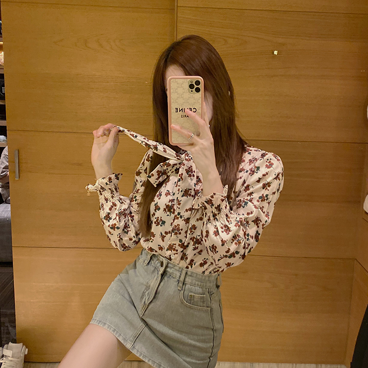 Real shot real price show thin Floral Chiffon shirt