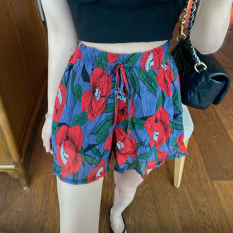 Real price Floral Chiffon wide leg shorts