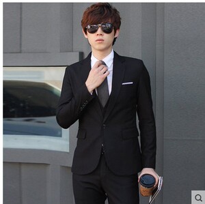 男士西服套装韩版商务修身小西装职业正装伴郎新郎结婚礼服三件套图片