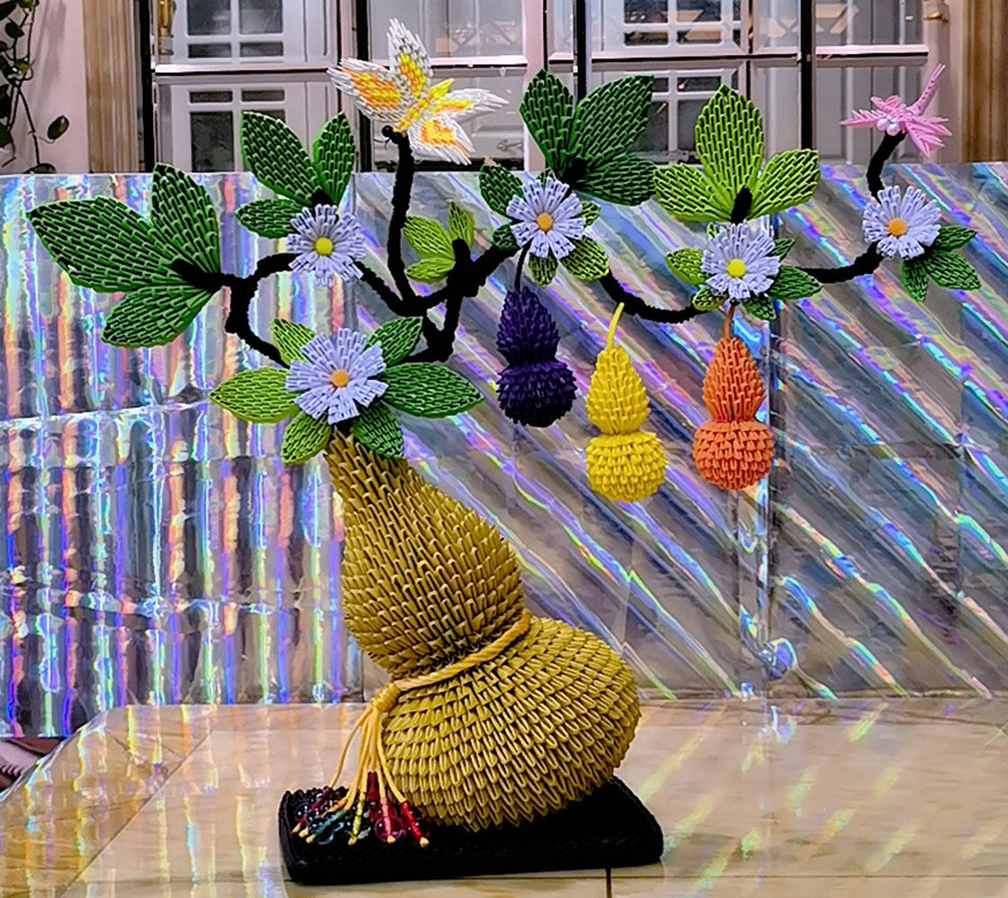 三角插/手工折纸/diy/材料包/成品/学生作业/葫芦工艺品/富禄满园