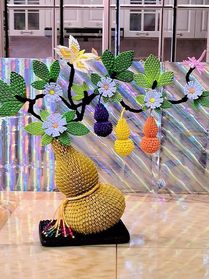 三角插/手工折纸/diy/材料包/成品/学生作业/葫芦工艺品/福禄满园