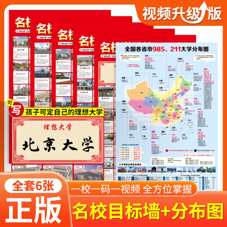 挂图带分数励志挂图985大学挂图985211大学挂图名校目标墙贴各大