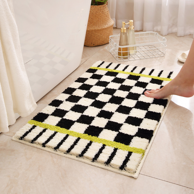 ins风吸水速干中古格浴室地垫