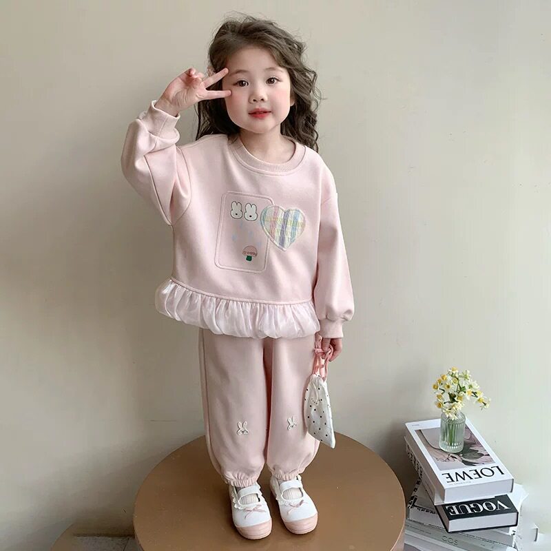 女童套装春款2025新款韩版洋儿童运动套装