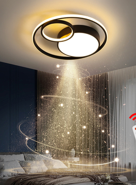 简约现代卧室灯北欧婚房创意个性网红温馨浪漫书房黑白led吸顶灯