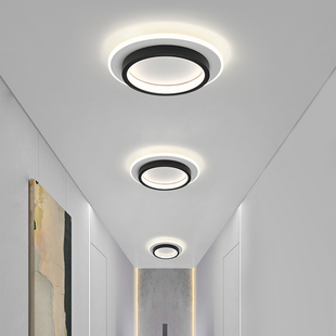 入户玄关过道灯北欧简约现代几何圆形超薄网红爆款阳台小吸顶灯