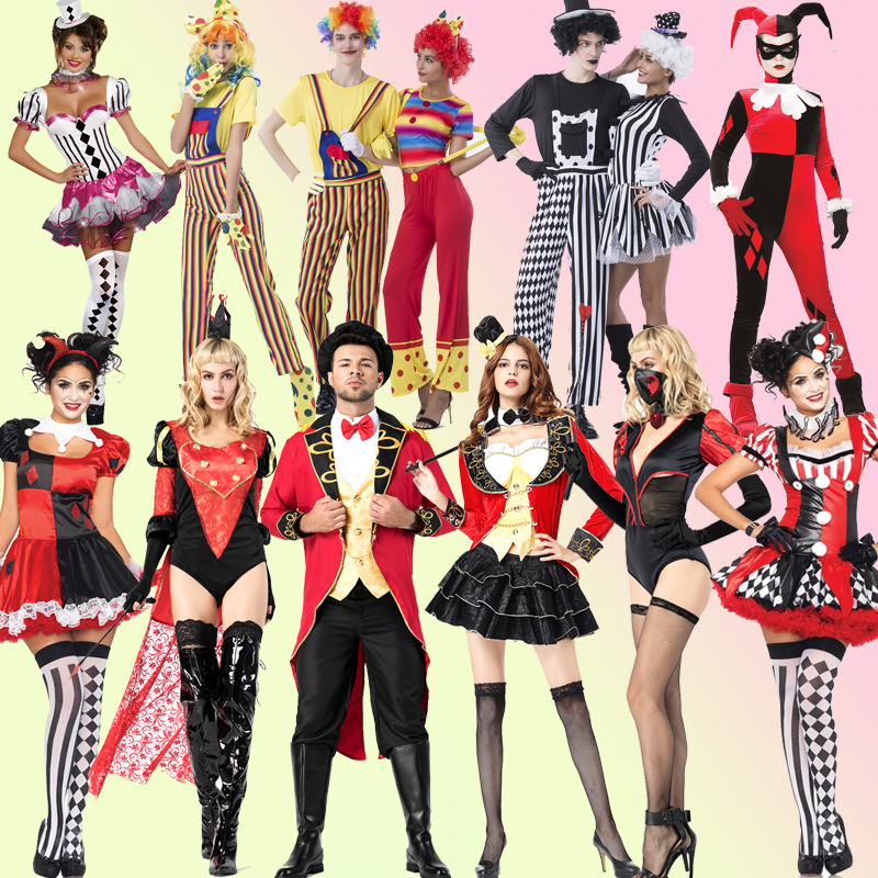 万圣节成人男女马戏团魔术师小丑