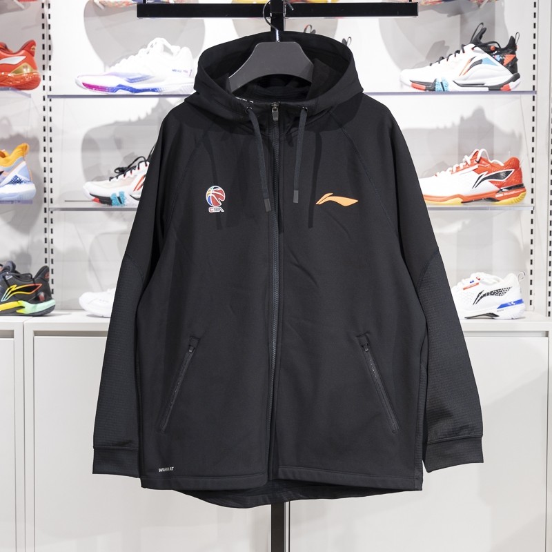 李宁男子连帽加绒保暖开衫卫衣