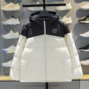 李宁羽绒服2025冬季 韦德系列男子防泼水鹅绒短羽绒服AYMV065 新品