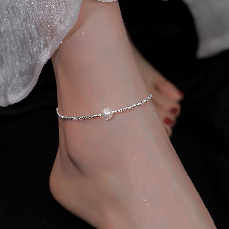 碎银珍珠脚链女轻奢小众