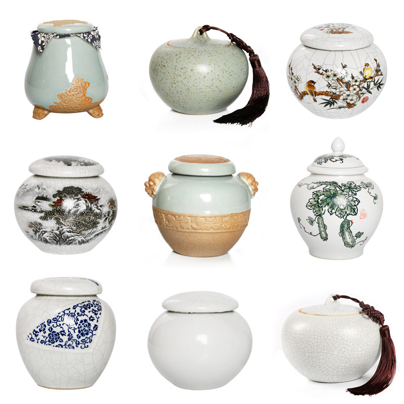 汉陶张生 茶叶罐陶瓷密封罐红茶绿茶普洱茶仓存储罐家用茶罐大号