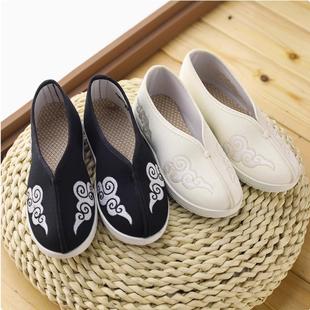 儿童汉服男童靴子舞蹈古装鞋子旗袍古风靴子男孩布靴传统中式古代