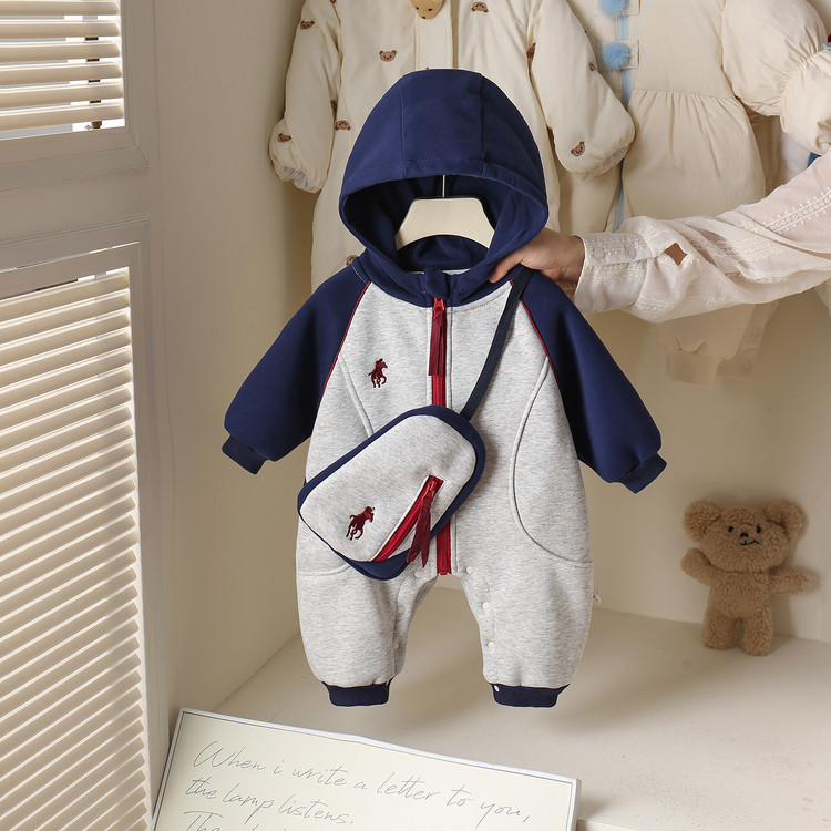 婴儿秋冬衣服加绒韩版连体衣婴幼连身衣/爬服/哈衣